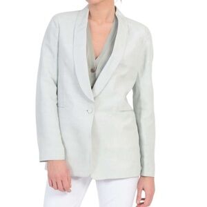 FABIANA FILIPPI | Linen Viscose Blazer | Size Med | Pale Blue/Light Green | NEW